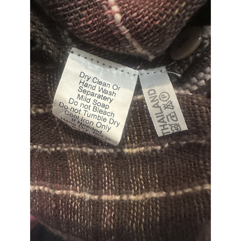 Yasuko Kurisaka Art to Wear Lagenlook Handwoven Brown Button Jacket Cardigan O/S - Picture 8 of 16